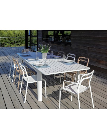 Achat Chaise de jardin EOS Empilable en Aluminium Blanc - Proloisirs
