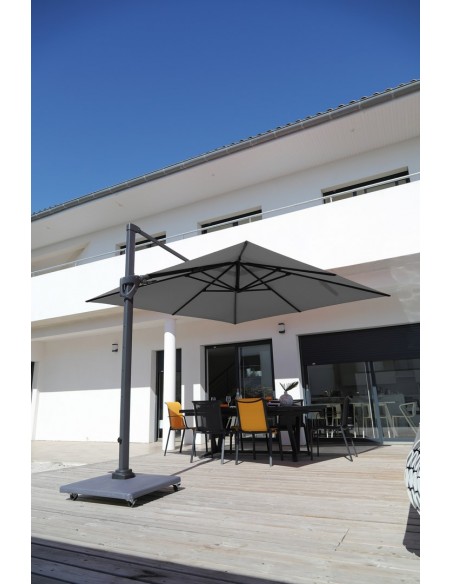 Parasol déporté 3x3 m orientable Elios aluminium - Océo