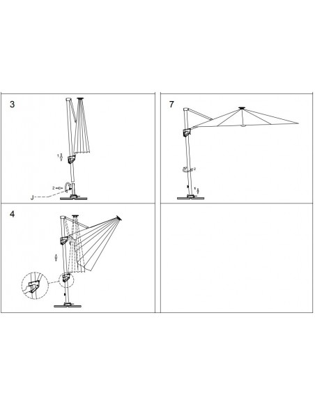 Parasol déporté 3x3 m Elios Full LED gris chiné clair