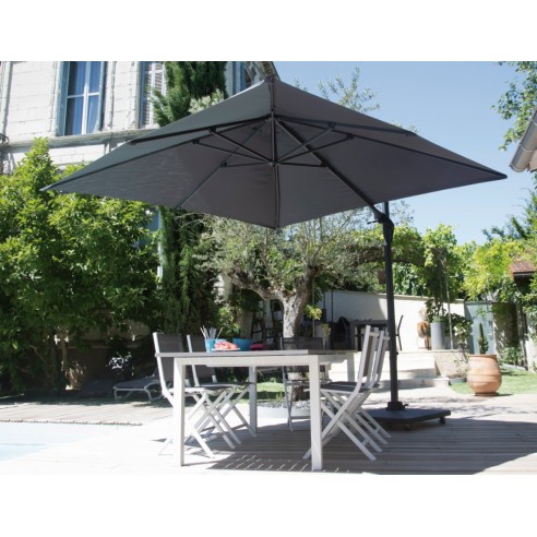 Parasol déporté Roma 3 x 3 M en Aluminium - Proloisirs