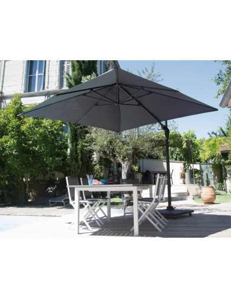 Parasol déporté Roma 3 x 3 M en Aluminium - Proloisirs