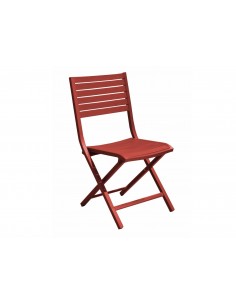 Chaise pliante Lucca - Aluminium rouge - Proloisirs
