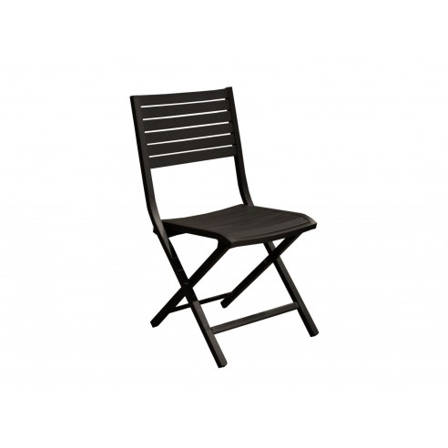 Chaise pliante Lucca - Aluminium graphite - Proloisirs