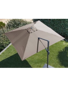 Parasol déporté NH 3x3 m écru en aluminium orientable, inclinable et rotatif - Proloisirs