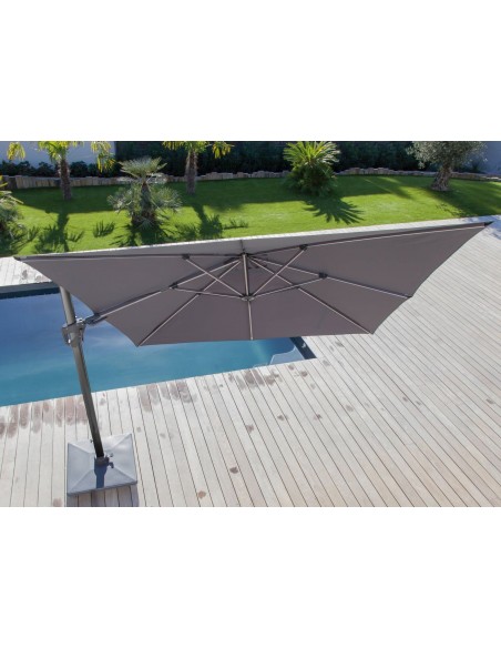 Parasol déporté NH 3x3 m en aluminium position orientable et rotatif - Proloisirs