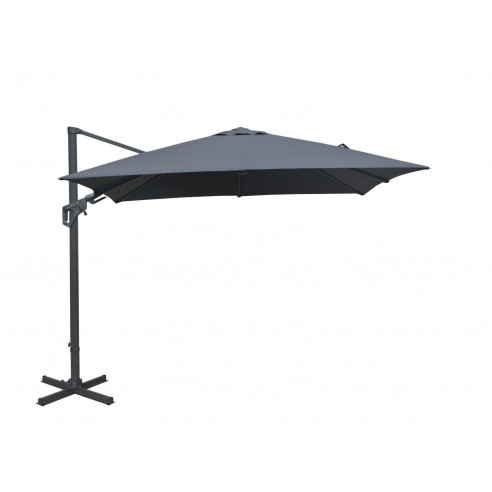 Parasol déporté NH 3x3 m gris en aluminium orientable, inclinable et rotatif - Proloisirs