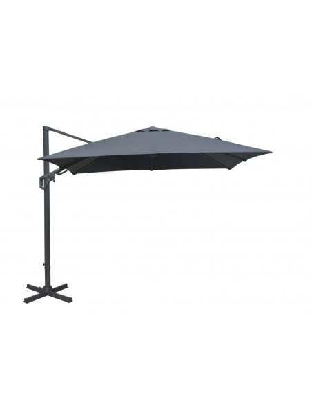 Parasol déporté NH 3x3 m gris en aluminium orientable, inclinable et rotatif - Proloisirs