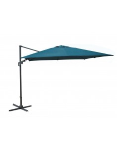 Parasol déporté NH 3x3 m bleu en aluminium orientable, inclinable et rotatif - Proloisirs