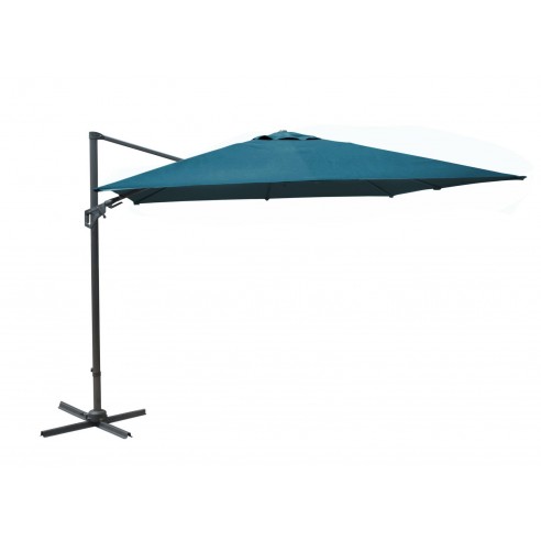 Parasol déporté NH 3x3 m bleu en aluminium orientable, inclinable et rotatif - Proloisirs