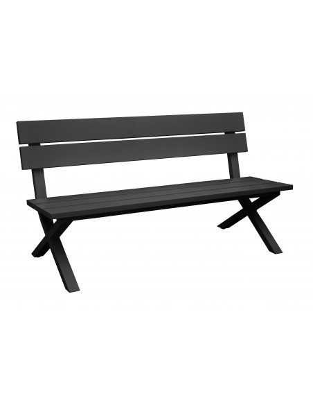 Banc de jardin Crossway avec dossier en aluminium - Proloisirs