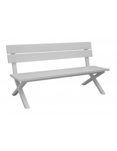 Banc de jardin Crossway avec dossier en aluminium blanc- Proloisirs