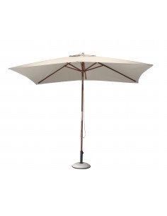 Parasol bois 3 x 2 m ouverture à poulie - 3 coloris - Ecru