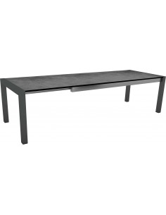 Table extensible Anthracite 214 (254/294) x 100 cm plateau HPL ciment- Stern