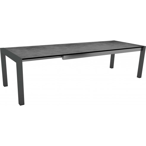 Table extensible Anthracite 214 (254/294) x 100 cm plateau HPL ciment- Stern