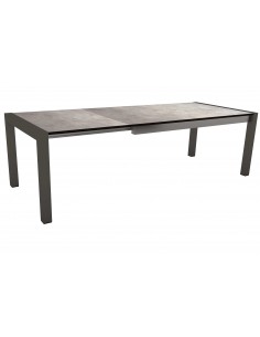 Table extensible Anthracite 214 (254/294) x 100 cm plateau HPL gris métallique - Stern