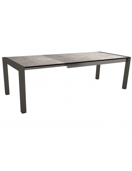 Table extensible Anthracite 214 (254/294) x 100 cm plateau HPL gris métallique - Stern