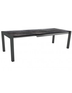 Table extensible Anthracite 214 (254/294) x 100 cm plateau HPL marbre noir - Stern