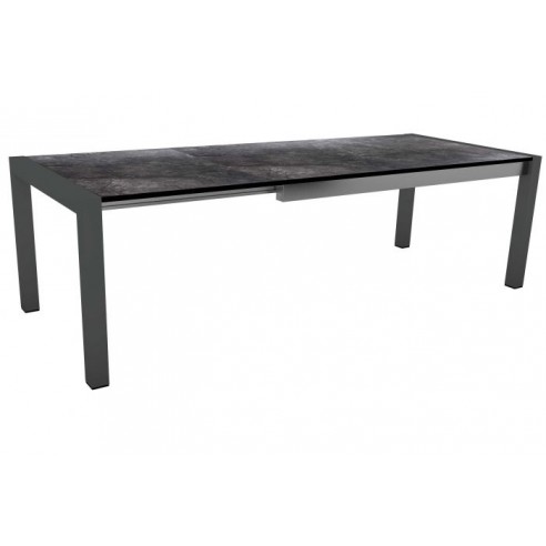 Table extensible Anthracite 214 (254/294) x 100 cm plateau HPL marbre noir - Stern