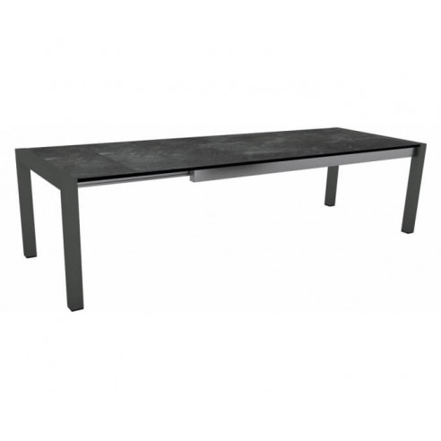 Table de jardin extensible Anthracite 214 (254/294) x 100 cm plateau HPL - Stern - HPL SILVERSTAR SLATE