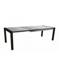 Table extensible Aluminium Noir Mat 214 (254/294) x 100 cm plateau HPL stern