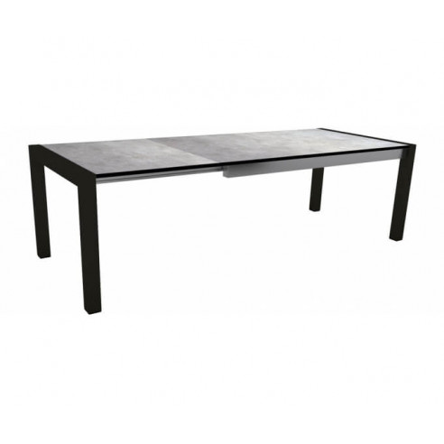 Table extensible Aluminium Noir Mat 214 (254/294) x 100 cm plateau HPL stern