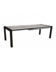 Table extensible Aluminium Noir Mat 214 (254/294) x 100 cm plateau HPL stern