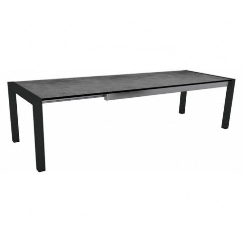 Table extensible Aluminium Noir Mat 214 (254/294) x 100 cm plateau HPL stern