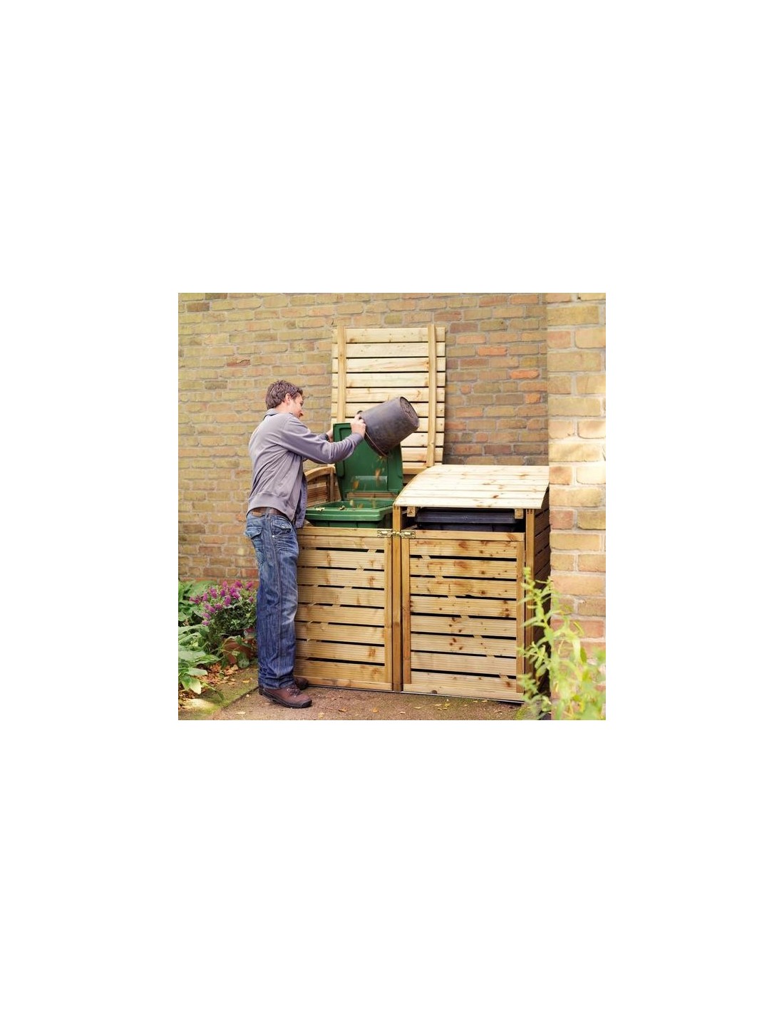 Cachepoubelles en bois traité ~ Abri Poubelle Bois Cachepoubelles en bois traité ~ Abri Poubelle Bois