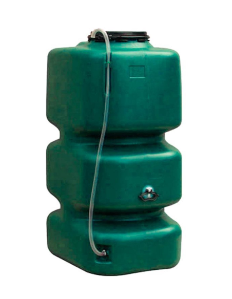 Récupérateur d'eau cubique 500 L vert foncé avec tuyau-jauge