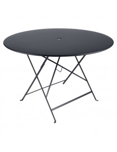 Achat Table pliante métal ronde Ø 117cm Bistro Carbone - Fermob