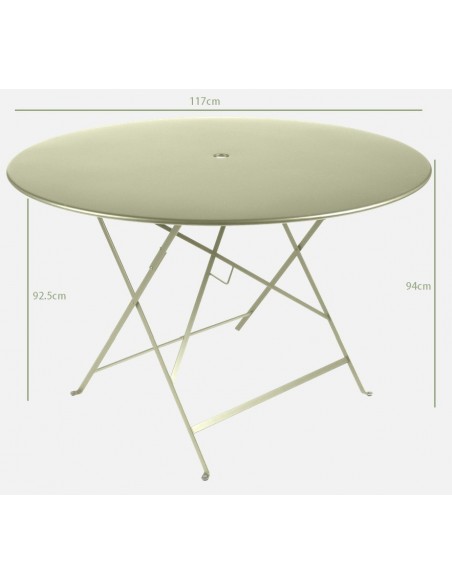 Achat Table pliante métal ronde Ø 117cm Bistro  - Fermob