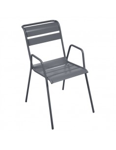 Achat Fauteuil de jardin Bridge Monceau Carbone empilable - métal - Fermob