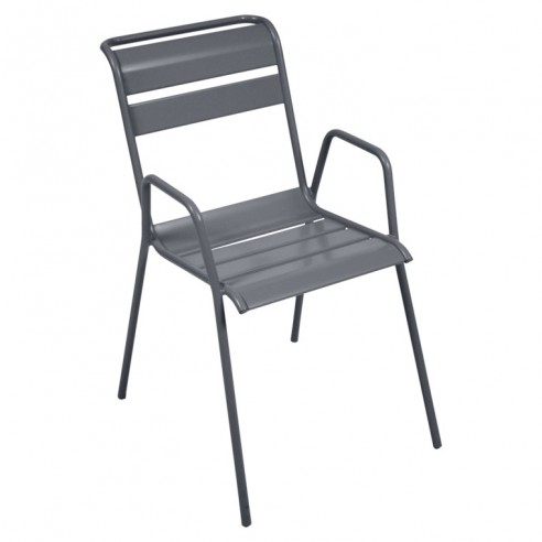 Achat Fauteuil de jardin Bridge Monceau Carbone empilable - métal - Fermob