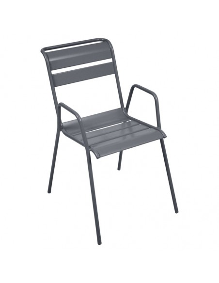 Achat Fauteuil de jardin Bridge Monceau Carbone empilable - métal - Fermob