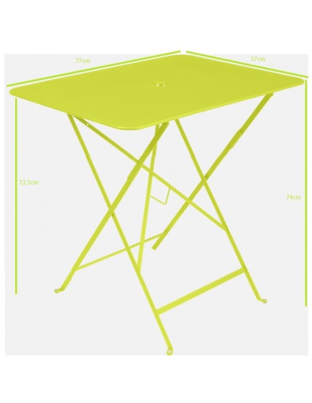 Achat Taille Table pliante métal rectangle 77x57cm Bistro - 4 places - Fermob