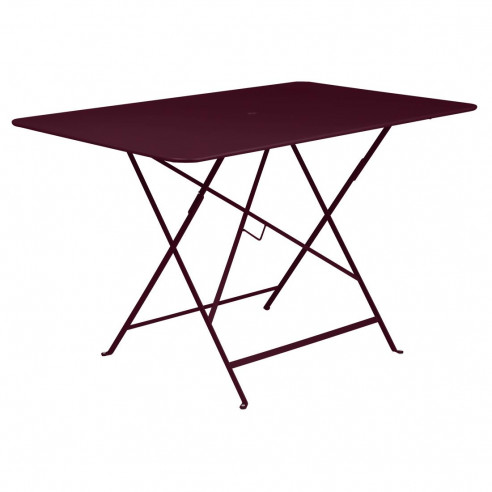 Table pliante Bistro Cerise noire métal rectangle 117x57cm - 6 places - Fermob