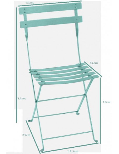 Taille Chaise de jardin pliante Bistro métal - Fermob