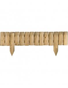 Bordure Quebec en bois traité autoclave - 20/35x120 cm et rondin diamètre 7 cm