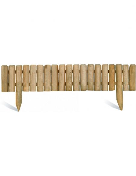 Bordure Quebec en bois traité autoclave - 20/35x100 cm et rondin diamètre 5 cm