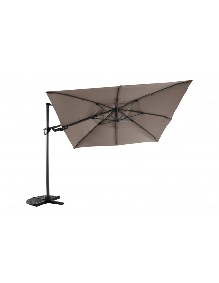 Achat ROYAL GARDEN - Parasol déporté Deluxe 3x3 m - Flip Flap - Taupe Chiné