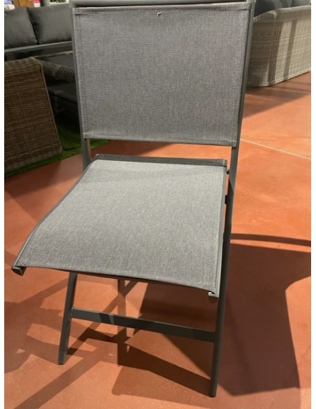 Achat CREADOR - Chaise de jardin ARA pliante - Aluminium et polyester - Gris