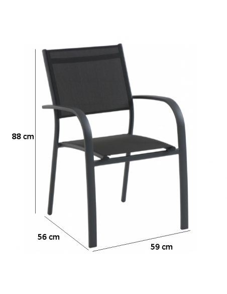 Achat CREADOR - Fauteuil de jardin TOSCA - Aluminium et textilène - Anthracite