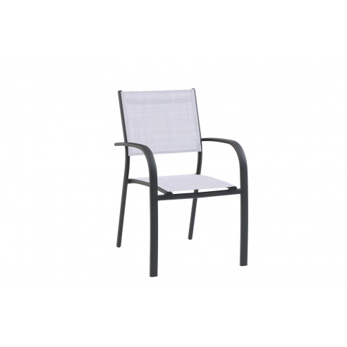 Achat CREADOR - Fauteuil de jardin TOSCA - Aluminium et textilène - Gris chiné