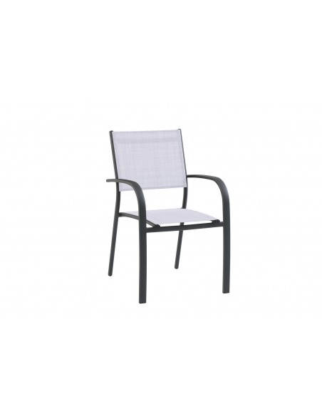 Achat CREADOR - Fauteuil de jardin TOSCA - Aluminium et textilène - Gris chiné