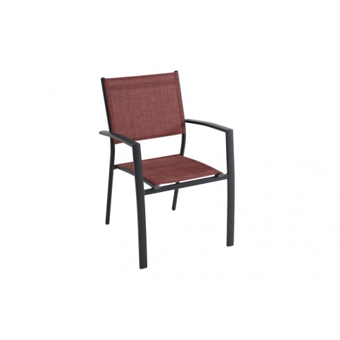 Achat Fauteuil de jardin FARO - Aluminium et textilène - rouge / MWH