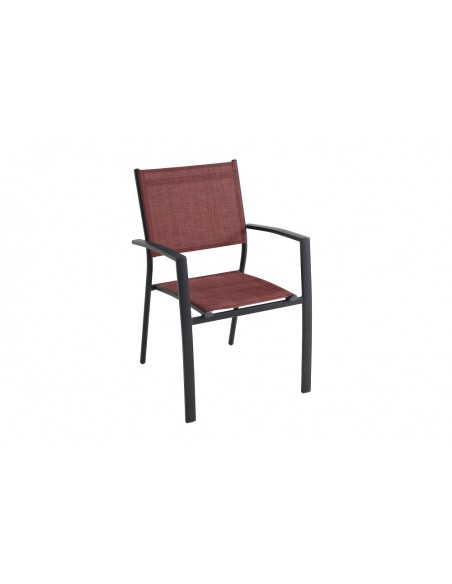 Achat Fauteuil de jardin FARO - Aluminium et textilène - rouge / MWH