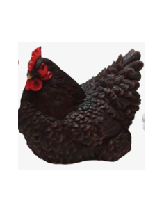 Poule couchée décorative à poser - Noir