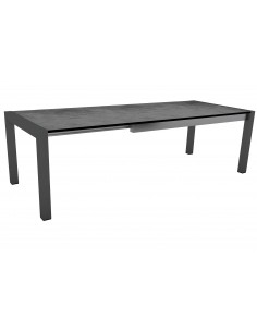 Table extensible anthracite 174 (214/254) x 90cm plateau HPL - HPL SILVERSTAR CIMENT