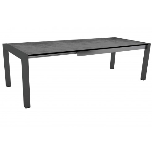 Table extensible anthracite 174 (214/254) x 90cm plateau HPL - HPL SILVERSTAR CIMENT