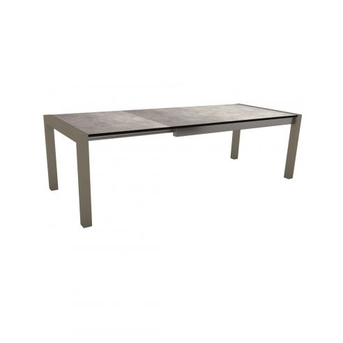 Table extensible anthracite 174 (214/254) x 90cm plateau HPL - HPL SILVERSTAR GRIS METALLIQUE